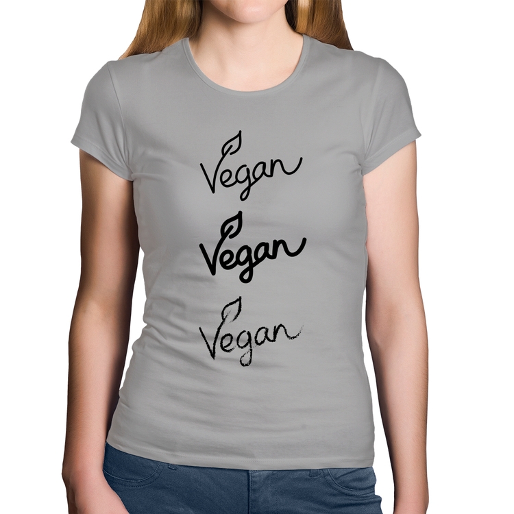 Baby Look Algodão Vegan - Cinza