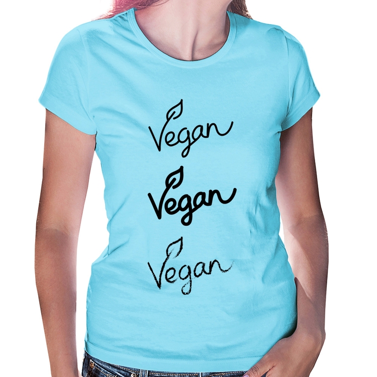 Baby Look Vegan - Azul Bebê