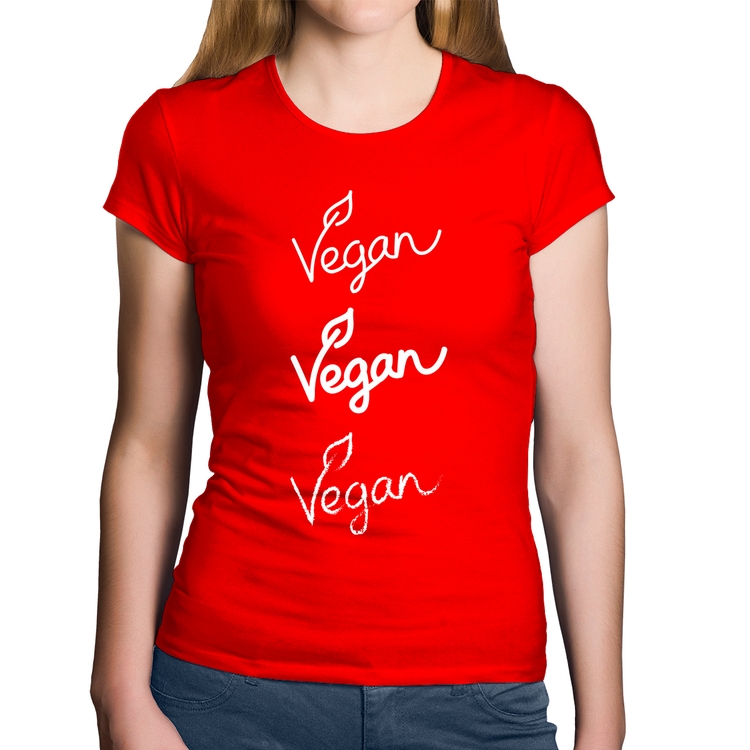 Baby Look Algodão Vegan - Vermelha