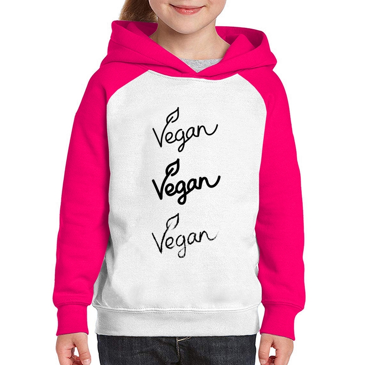 Moletom Infantil Vegan - Branco/Rosa