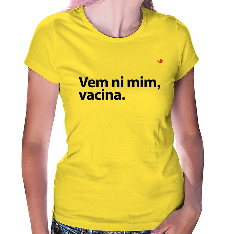 Baby Look Vem ni mim vacina - Amarela