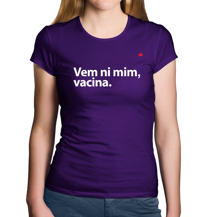 Baby Look Algodão Vem ni mim vacina - Roxa