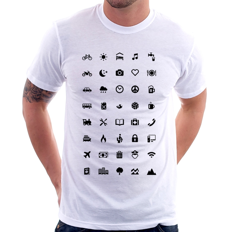 Camiseta Viajante 40 Icones Turista