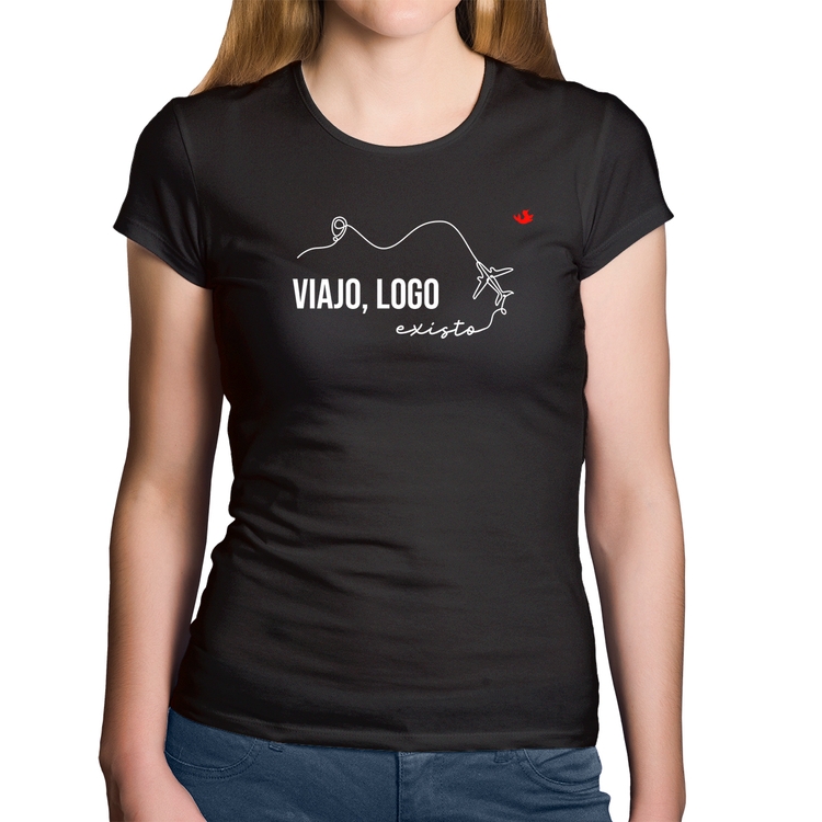 Baby Look Algodão Viajo, logo existo
