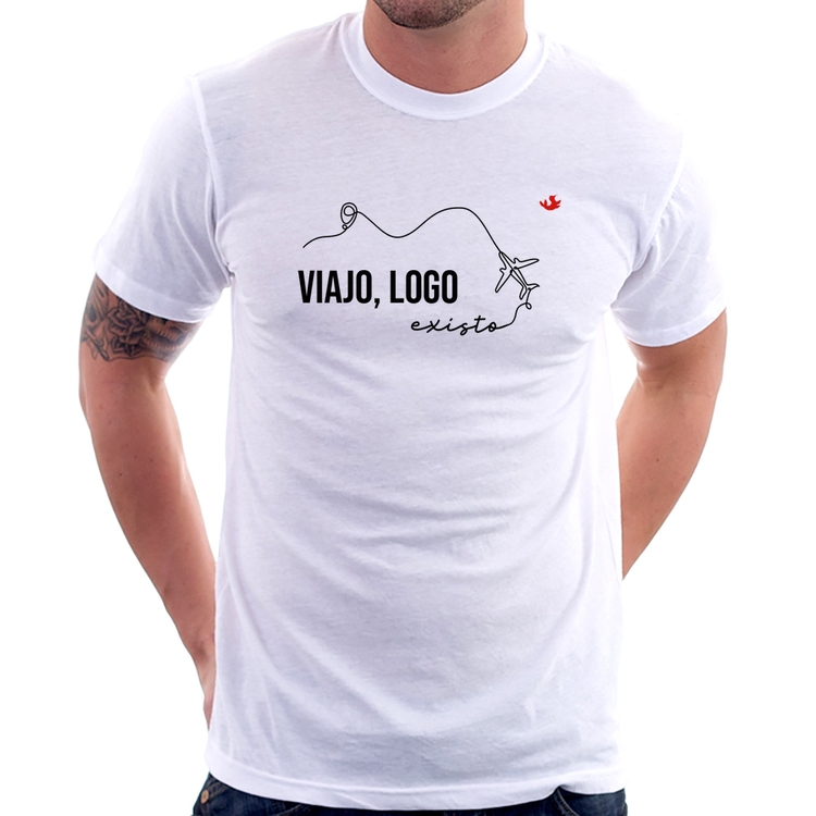 Camiseta Viajo, logo existo