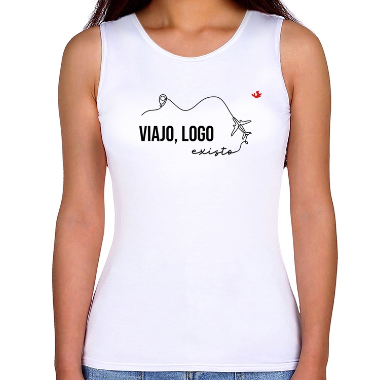 Regata Feminina Viajo, logo existo