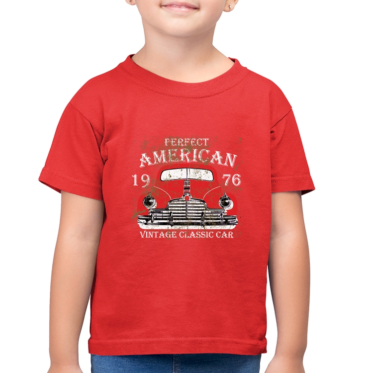 Camiseta Algodão Infantil Vintage Classic Car - Vermelha