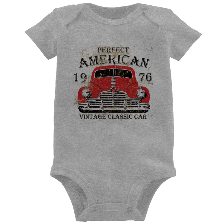 Body Bebê Vintage Classic Car - Cinza