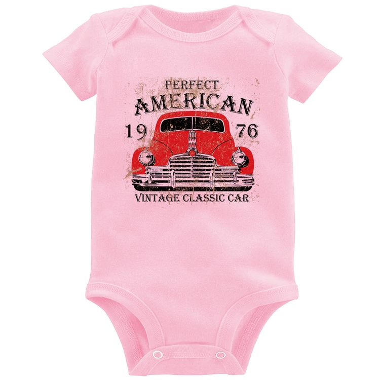 Body Bebê Vintage Classic Car - Rosa Bebê
