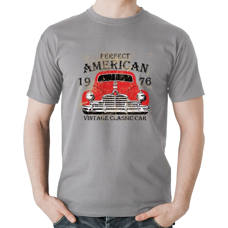 Camiseta Algodão Vintage Classic Car - Cinza