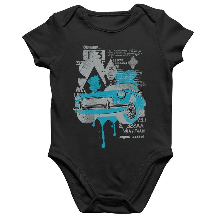 Body Bebê Algodão Vintage Classic Car Painting