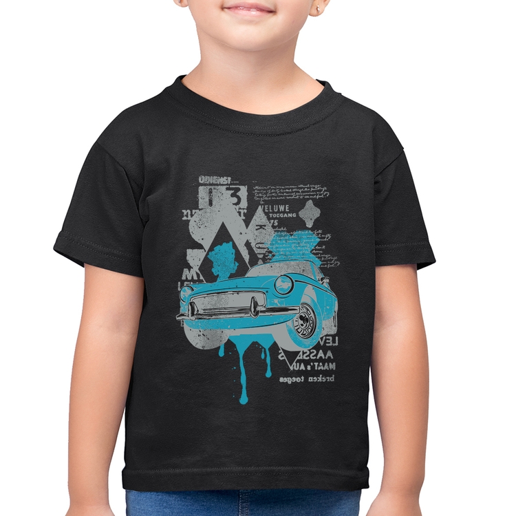 Camiseta Algodão Infantil Vintage Classic Car Painting