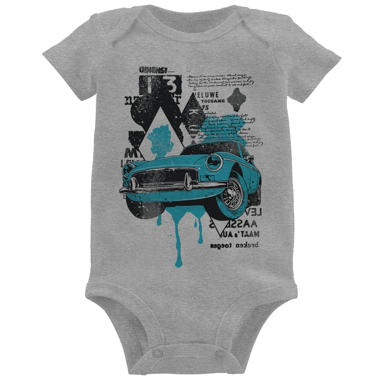 Body Bebê Vintage Classic Car Painting - Cinza