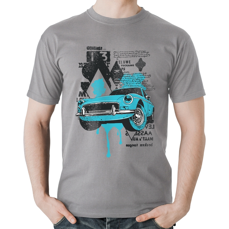 Camiseta Algodão Vintage Classic Car Painting - Cinza