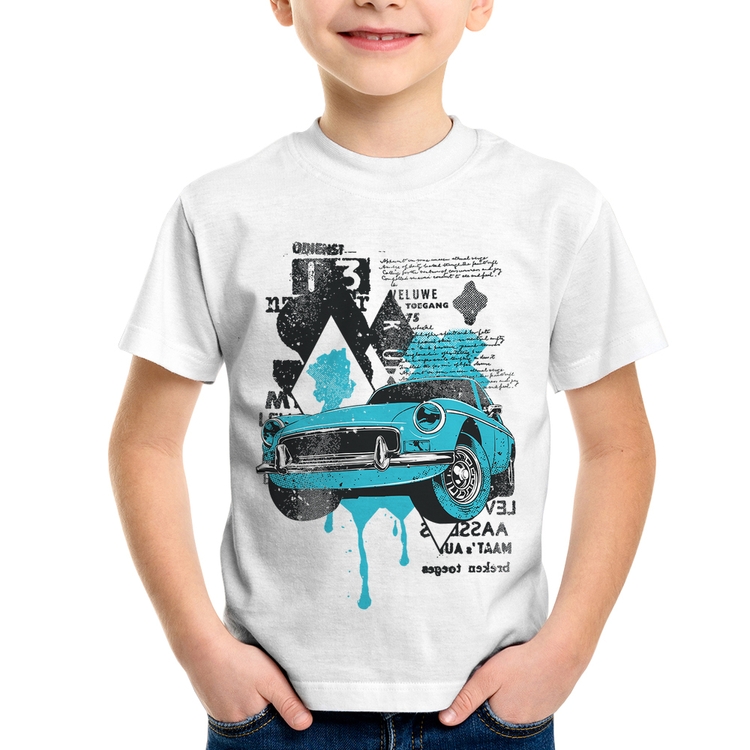 Camiseta Infantil Vintage Classic Car Painting