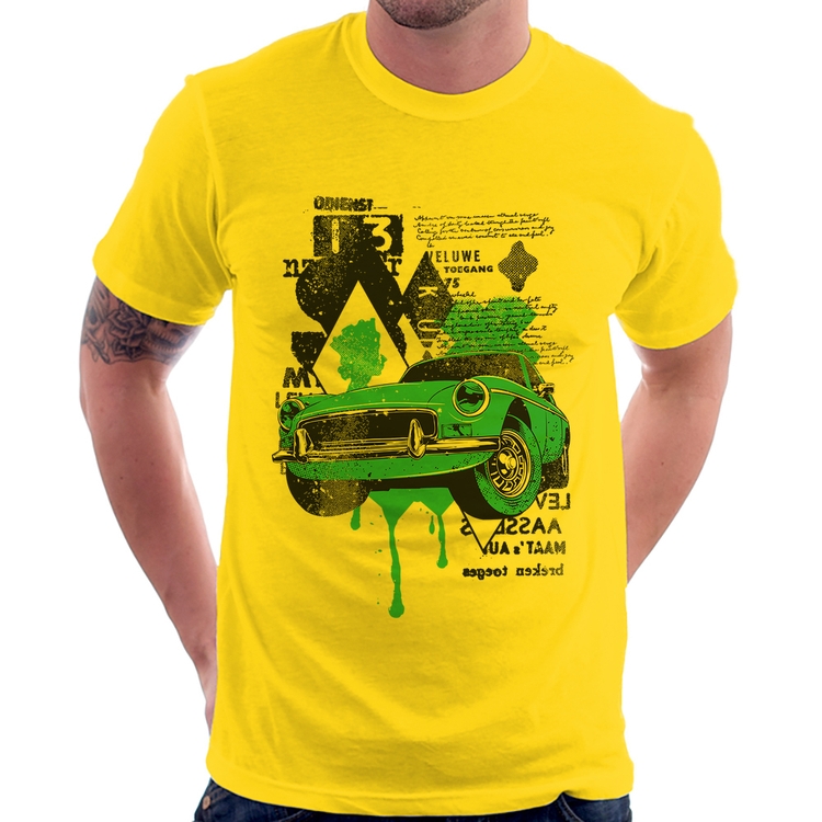 Camiseta Vintage Classic Car Painting - Amarela
