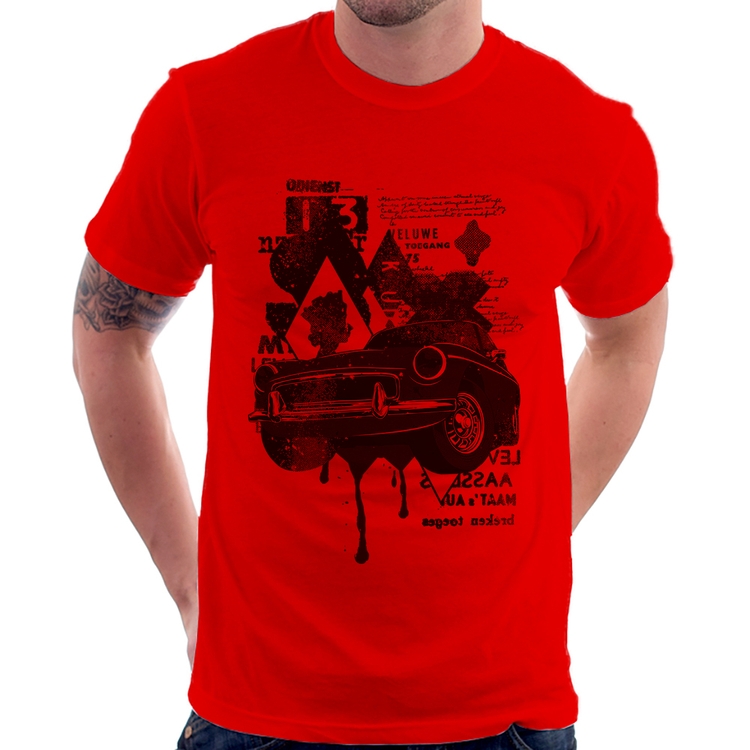 Camiseta Vintage Classic Car Painting - Vermelha