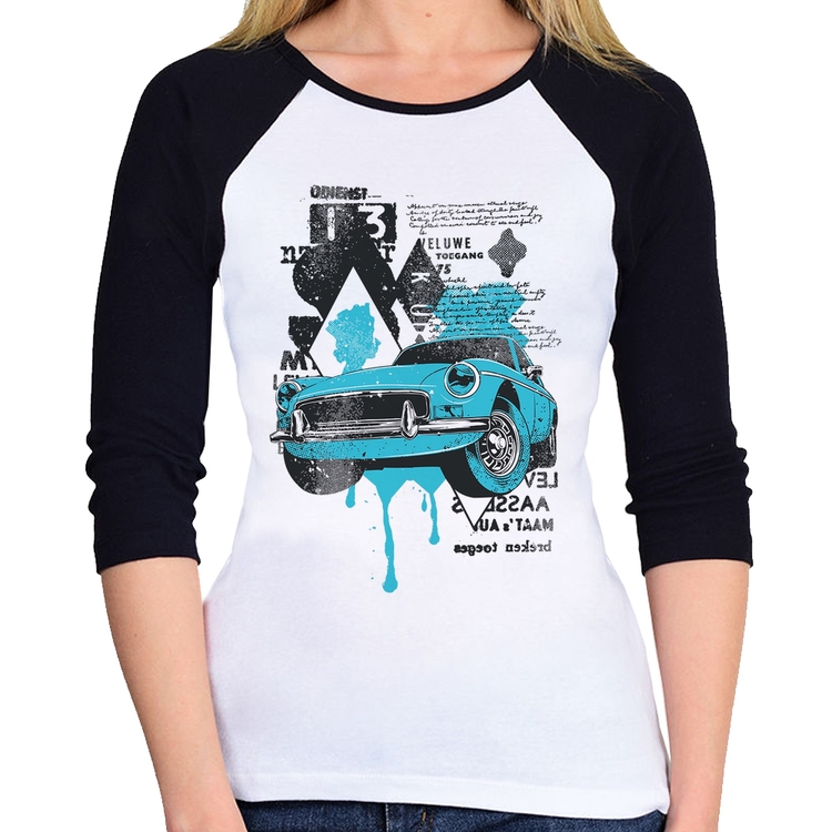 Baby Look Raglan Vintage Classic Car Painting Manga 3/4