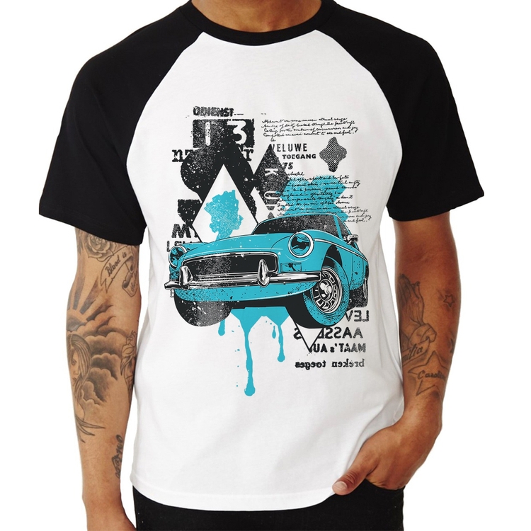 Camiseta Raglan Vintage Classic Car Painting