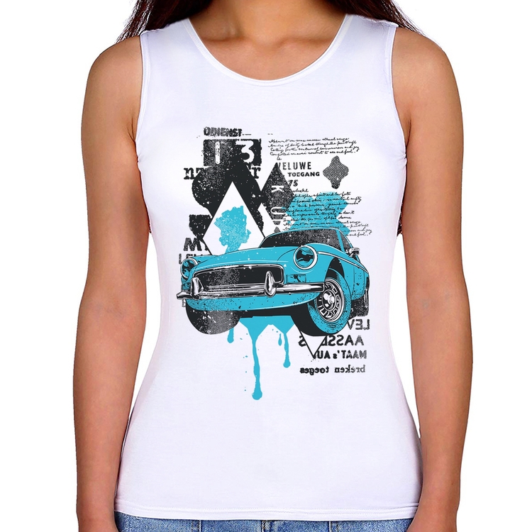 Regata Feminina Vintage Classic Car Painting