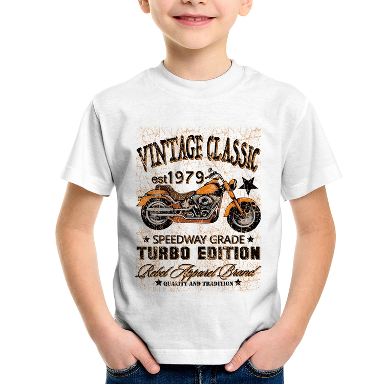 Camiseta Infantil Vintage Classic Moto