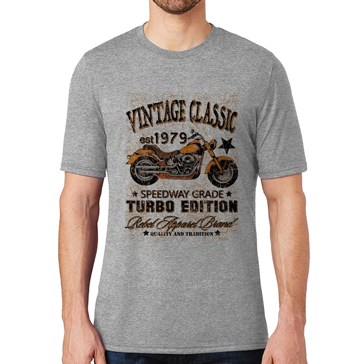 Camiseta Vintage Classic Moto - Cinza