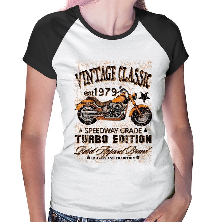 Baby Look Raglan Vintage Classic Moto