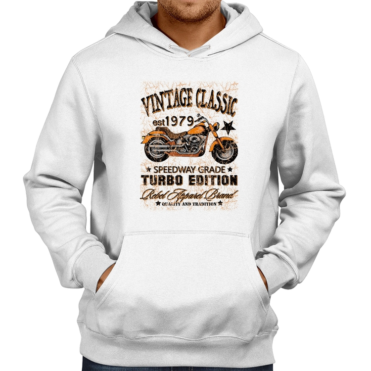 Moletom Vintage Classic Moto - Branco