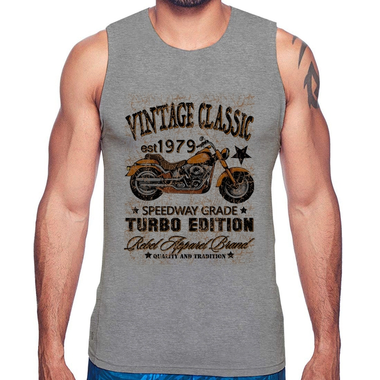 Regata Vintage Classic Moto - Cinza