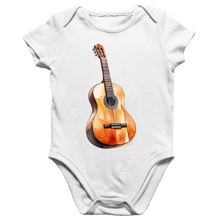 Body Bebê Algodão Violão - Branco