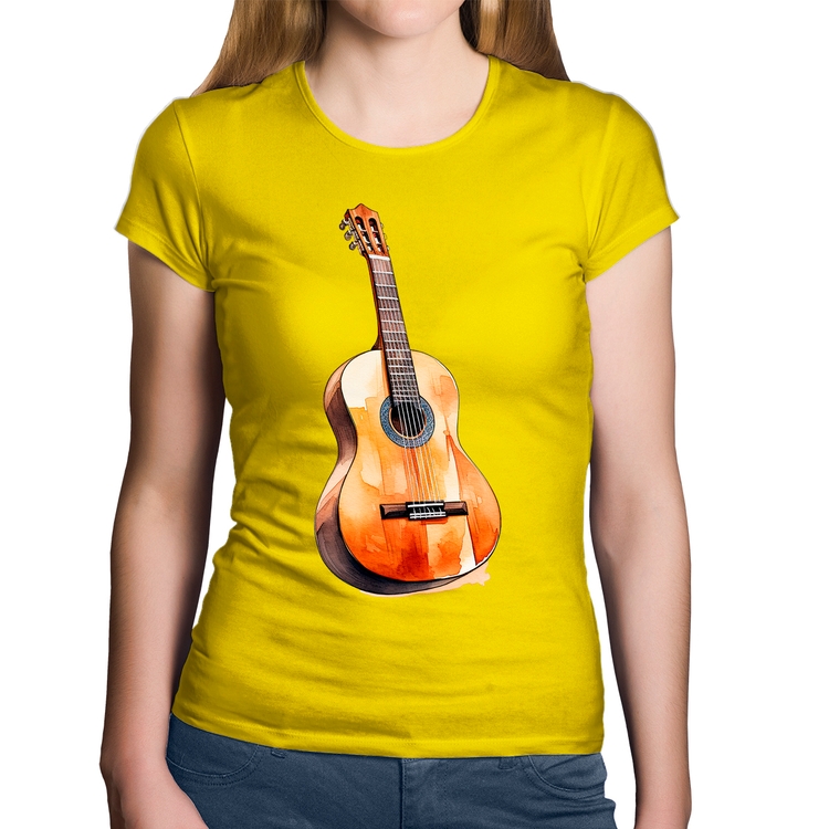 Baby Look Algodão Violão - Amarela