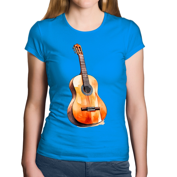 Baby Look Algodão Violão - Azul