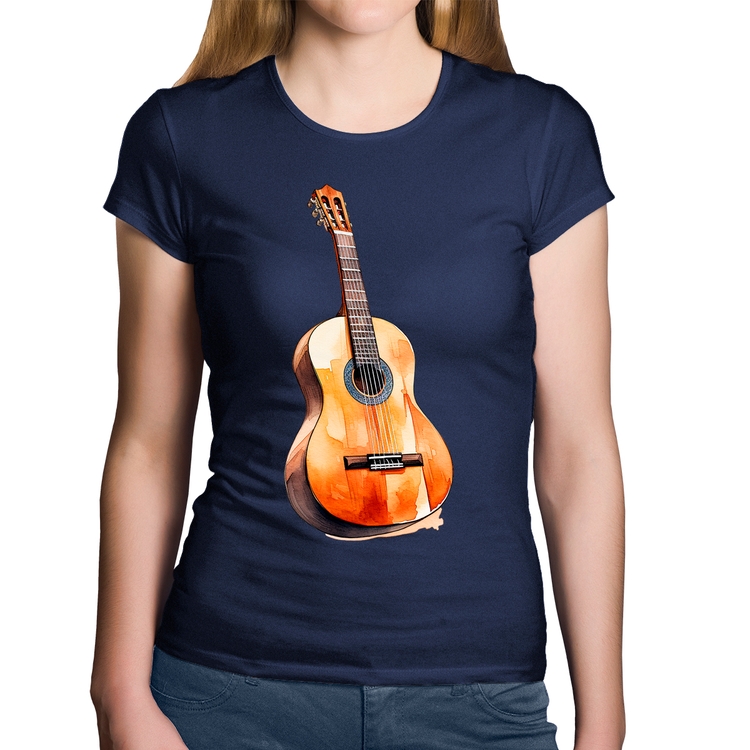 Baby Look Algodão Violão - Marinho