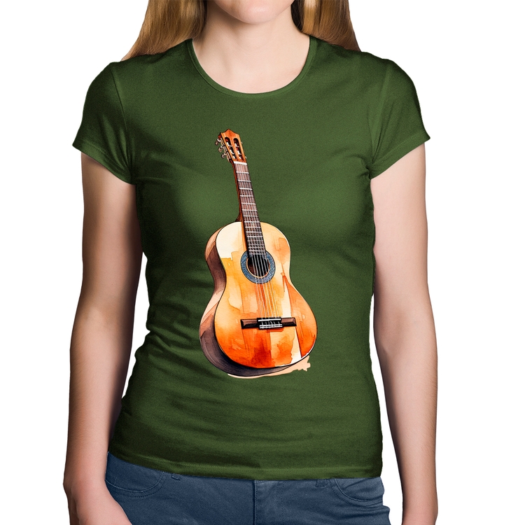 Baby Look Algodão Violão - Musgo