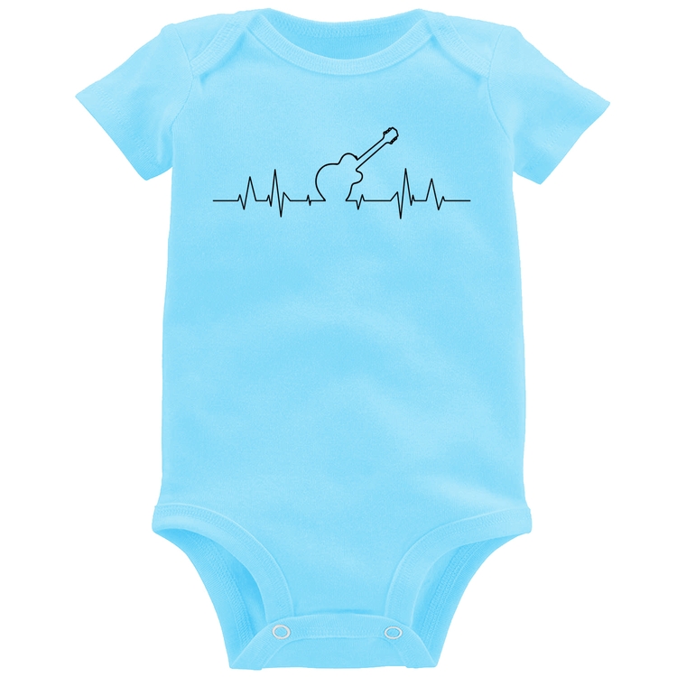 Body Bebê Violão Batimentos Cardíacos - Azul Bebê