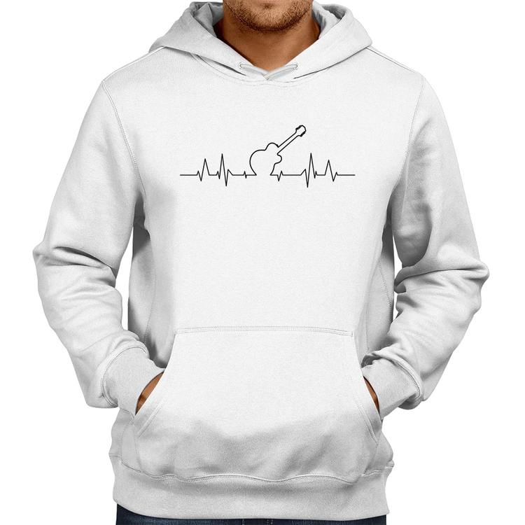 Moletom Violão Batimentos Cardíacos - Branco