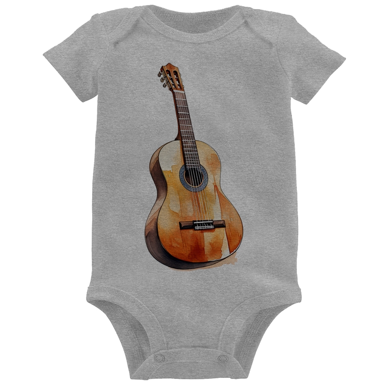 Body Bebê Violão - Cinza