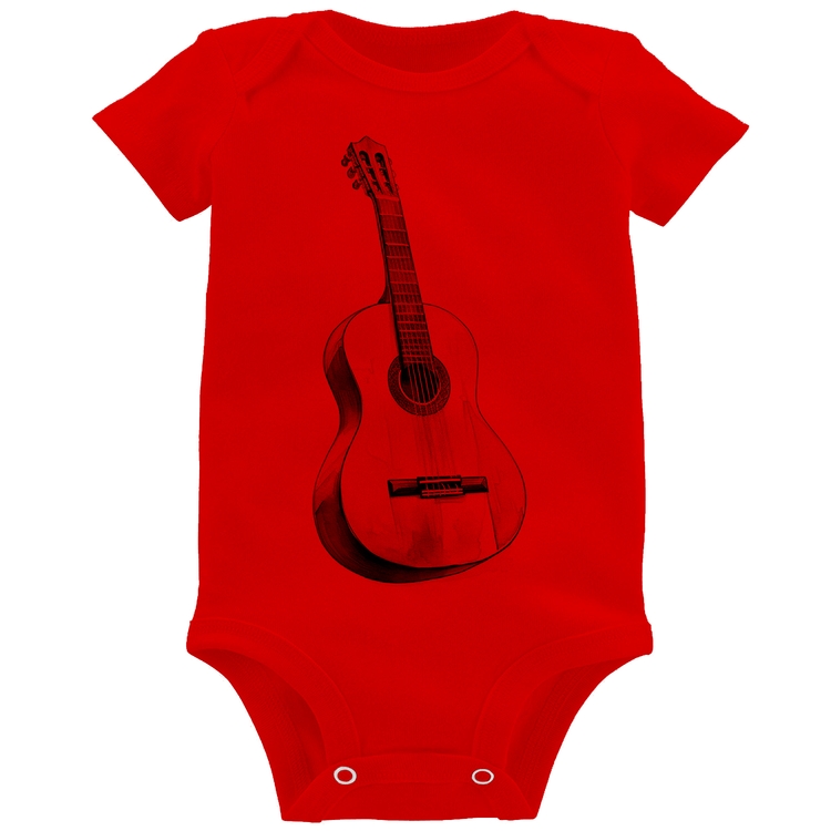 Body Bebê Violão - Vermelho