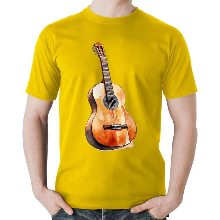 Camiseta Algodão Violão - Amarela