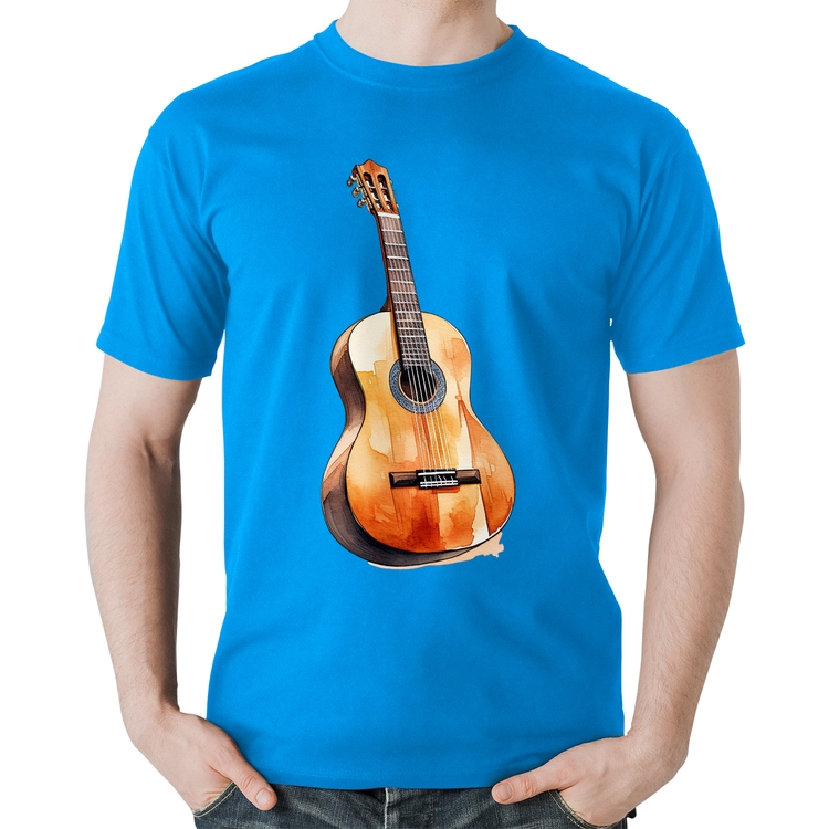 Camiseta Algodão Violão - Azul