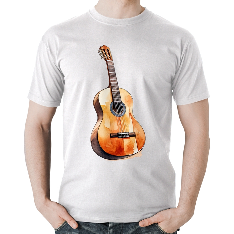 Camiseta Algodão Violão - Branca