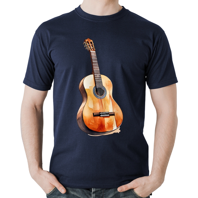 Camiseta Algodão Violão - Marinho