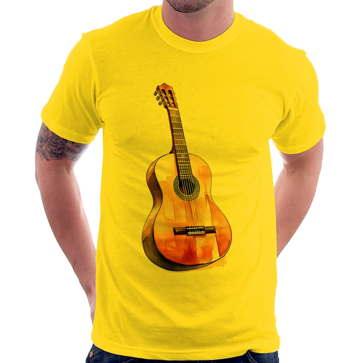 Camiseta Violão - Amarela