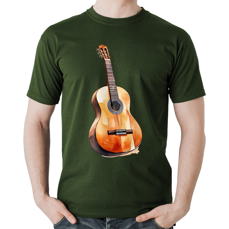 Camiseta Algodão Violão - Musgo
