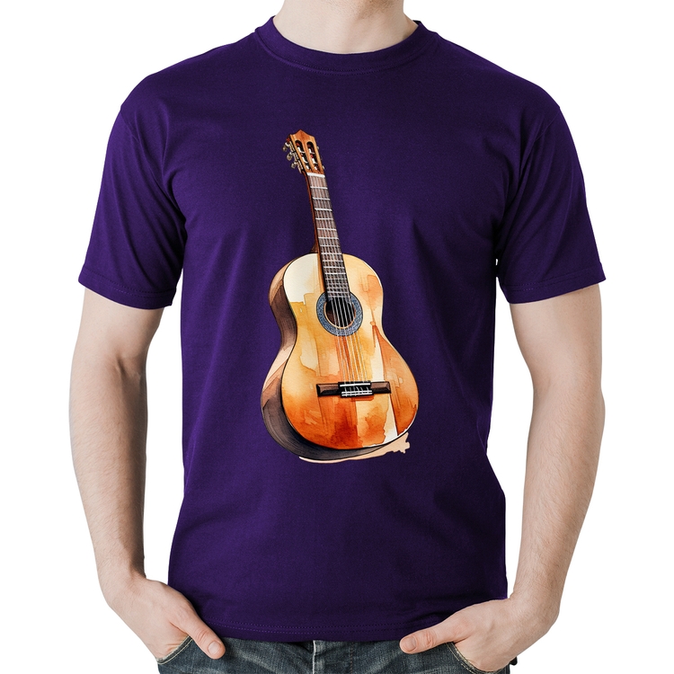 Camiseta Algodão Violão - Roxa