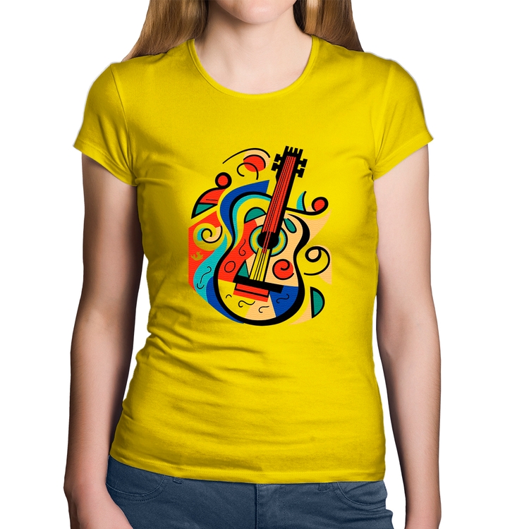 Baby Look Algodão Violão Colors - Amarela