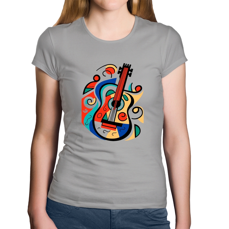 Baby Look Algodão Violão Colors - Cinza