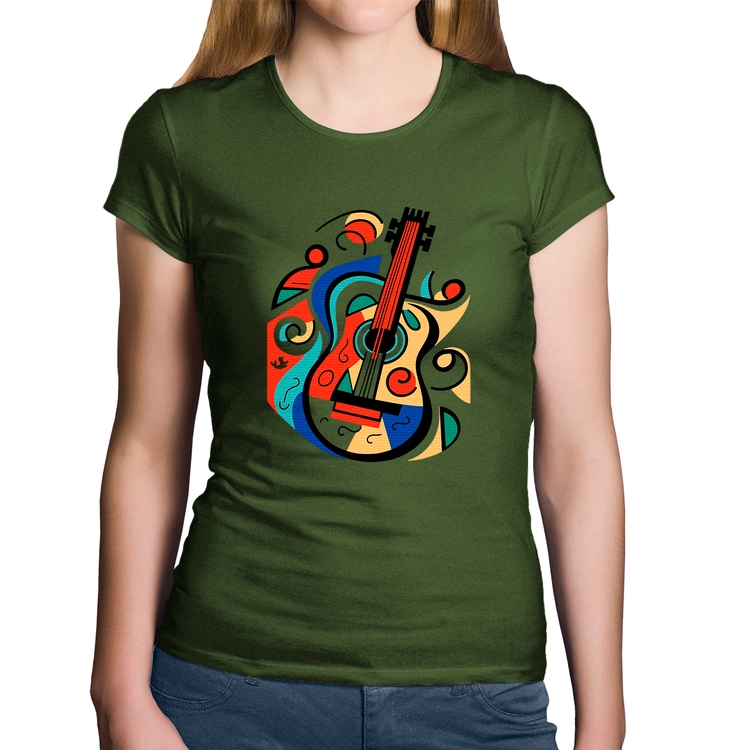 Baby Look Algodão Violão Colors - Musgo