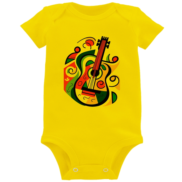 Body Bebê Violão Colors - Amarelo