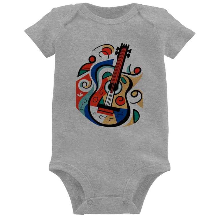 Body Bebê Violão Colors - Cinza